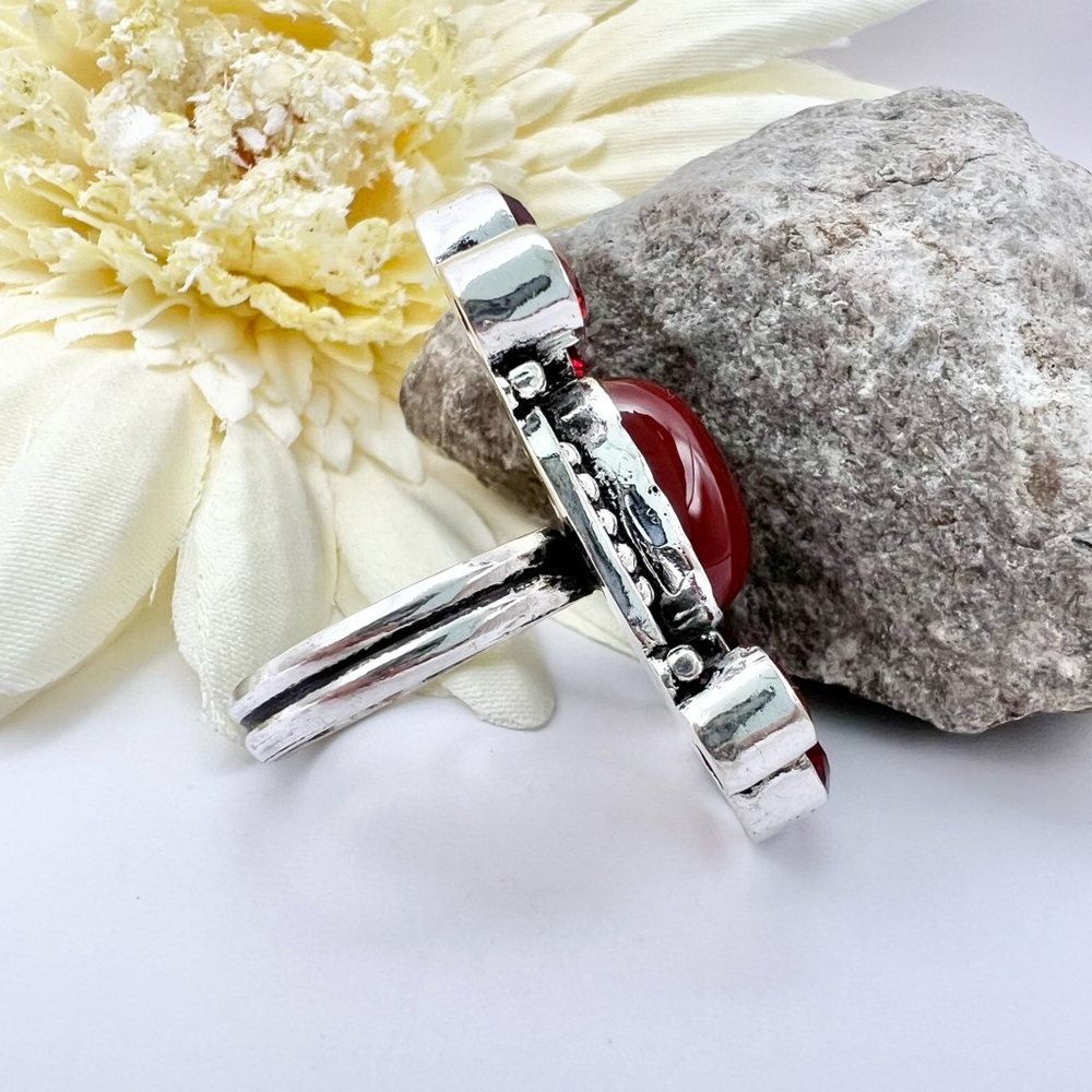 CARNELIAN/GARNET RING - Picture 4 of 12